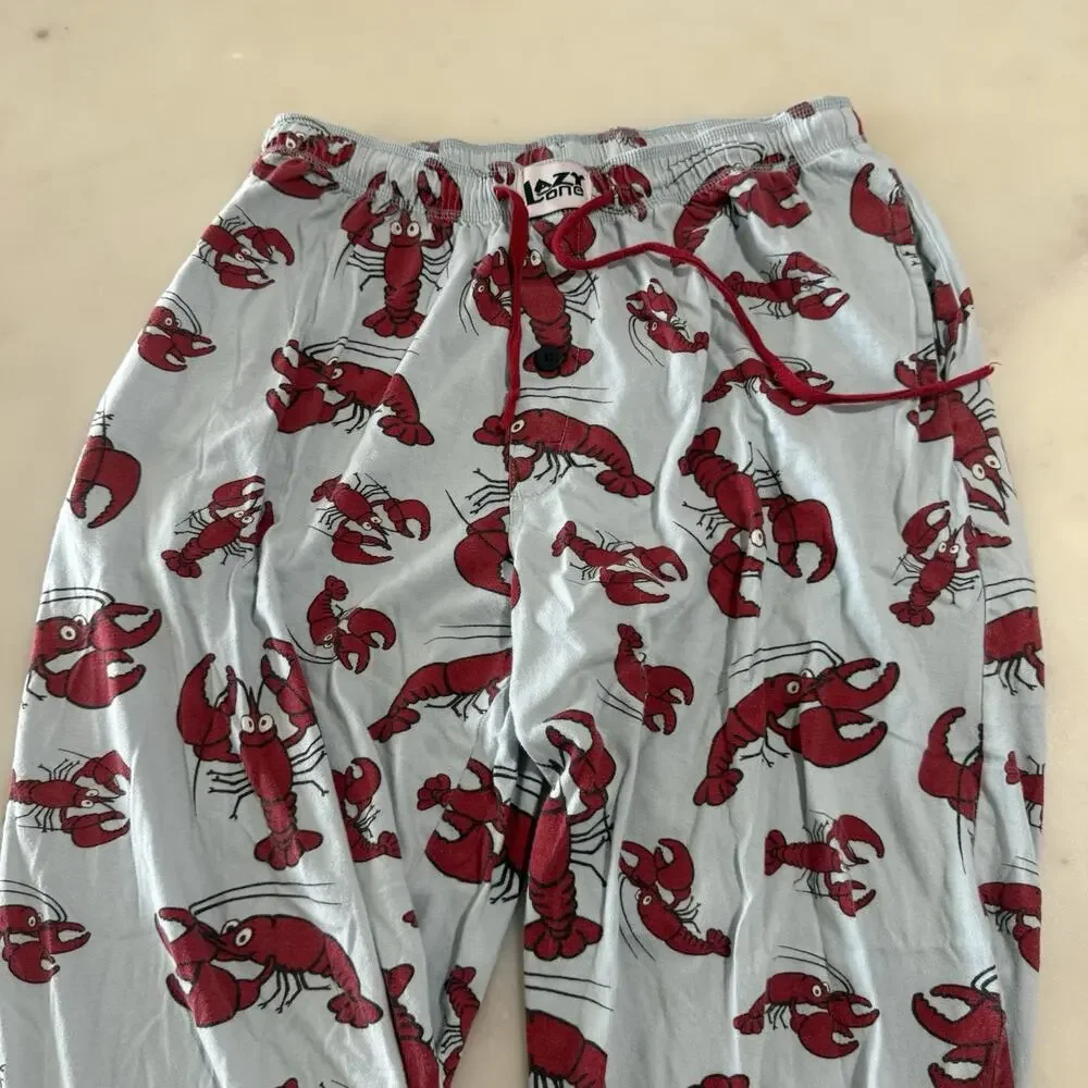 Lazy One 100% Cotton Lobster Pajama Pants Blue Lounge Bottoms Pinterest Women M